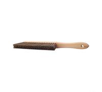 Brosse de cheminée avec manche en bois de 36 cm avec tête façonnée pour le nettoyage du foyer et du feu, outil essentiel pour enlever la suie et les cendres des coins et des bords, poignée en bois (1