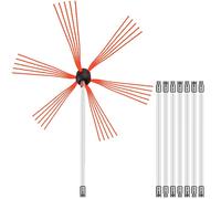 Brosse de cheminée - Balai de ramonage - Balai de cheminée - Balai de cheminée - Balai de cheminée blanc avec clé de 17mm - Tête de brosse flexible - Kit de nettoyage de cheminée en nylon