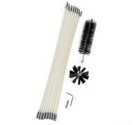 Brosse de cheminée de 60 cm, 3 pièces, tige et tête de brosse pour nettoyage rotatif, avec perceuse électrique, poils en nylon résistant aux hautes températures, montage facile pour l'entretien de la