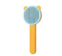 Brosse de chien Brousse jaune lissage à poignée longue poignée à pointe aiguille en acier à 60 degrés biseau de toilettage pour animaux de compagnie pour l'épilation des cheveux