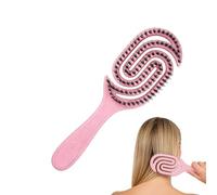Brosse De Coiffure Pour Cheveux Bouclés - À Poils Évidés, Outil De Lissage Démêlant | Brosse À Cheveux À Dents Boule En Nylon ABS, 22x6.5x2.5cm, Poignée Antistatique Antidérapante, Protection