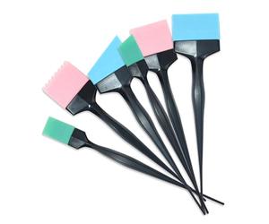 Brosse de coloration des cheveux, tête en silicone avec manche étendu pour une application douce, outil professionnel pour salon à domicile