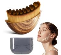 Brosse de contour lymphatique pour le visage - Masseur à sec pour le drainage lymphatique, la sculpture du cou, du menton et de la mâchoire - Design ergonomique pour réduire les poches et soulager la