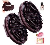 Brosse de corps méridien brosse de massage 2pcs élastique douce avec ruban d'huile essentielle et carte méridienne pour les pieds lombaires du dos du cou brun