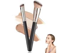 Brosse de correcteur, 2pcs Brusque kabuki incliné, brosses de contour à poils doux, brosse à mélange pour le liquide de maquillage, crème et poudre de réglage