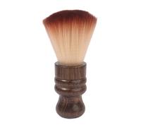 Brosse de cou de barbier avec manche en bois - Brosse de cou - Balai doux pour la coupe de cheveux, le dépoussiérage en salon de coiffure pour la coiffure