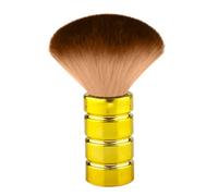 Brosse de cou de barbier pour la coupe de cheveux, brosse de barbier, outils de coupe de cheveux, brosse de balayage en nylon souple galvanisé ergonomique pour salon ou usage domestique (doré)