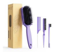Brosse de définition des boucles, brosse à cheveux bouclés, brosse à cheveux lisse, pour peigner et façonner les boucles dans toutes les coiffures pour réduire la traction (violet)