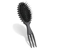 Brosse de définition des boucles pour cheveux bouclés - Brosse coiffante et démêlante avec peigne ; comprend un outil de coiffure en bonus ; poils de sanglier en fibre végétalienne et nylon pour
