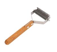 Brosse de Démêlage en Acier Inoxydable pour Chiens et Chats, Outil de Démêlage Double Face avec Manche en Bois sur Mesure pour Peigne de Toilettage pour Animaux de Compagnie avec