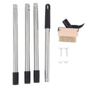 Brosse de Désherbage Manuelle à Long Manche pour Jardin et Allées | Acier Inoxydable, Poils Durs et Tête Large, pour Béton et Fissures, Noir