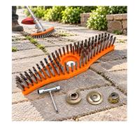 Brosse de Désherbage pour Débroussailleuse pour Husqvarna 545RX | Poils nylon denses, profil courbé 12 pouces et alésage 25,4 mm / 1 pouce pour pavés, terrasses et allées