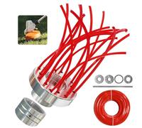 Brosse de désherbage universelle en aluminium pour débroussailleuse, avec 32 fils en nylon, brosse à mauvaises herbes sauvages pour débroussailleuse, outil de jardin (rouge)