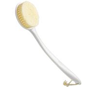Brosse de douche à dos avec long manche (38 cm/15) - Gommage exfoliant double face pour le corps pour brossage humide et sec - Poils en nylon doux, poignée antidérapante en polypropylène, hygiénique