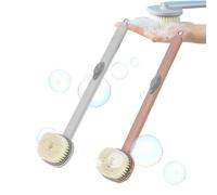 Brosse de douche à long manche for le dos avec distributeur de savon, brosse de bain liquide à long manche, brosse de nettoyage en profondeur amovible for le dos, brosse de lavage du corps, brosse de