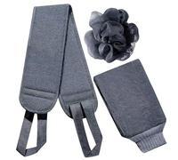 Brosse de douche corporelle - Ensemble de serviettes de bain | Serviette de bain à tirer vers l'arrière | Fleur de bain | Gants de bain double face | Accessoires de douche pour le corps et le visage