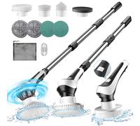 Brosse de douche électrique rotative sans fil avec écran d'affichage de la puissance, brosse de nettoyage étanche IP68, poignée d'extension réglable et 2 vitesses, brosse de nettoyage électrique pour