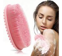 Brosse de douche en silicone pour le shampooing, brosse de massage à double face pour le bain, grattoir corporel en silicone pour la douche, brosse exfoliante pour le corps, loofah en silicone premium