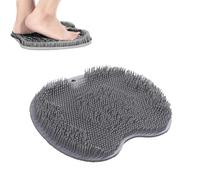 Brosse de douche exfoliante pour les pieds ou le dos, brosse de douche en silicone avec ventouse pour nettoyer et exfolier la peau, soins des pieds, améliorer la circulation sanguine des pieds (gris