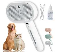 Brosse de douche Fresh Fur - Solution de bain - 3 en 1 - Spray d'épilation pour animaux de compagnie - Pour la perte de poils et le toilettage des chiens et des chats à poils longs et courts - Bouton