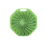 Brosse de douche hexagonale en silicone multi-faces à suspendre au mur (vert)