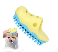 Brosse de douche pour chien, brosse à shampoing pour chien - Brosse de lavage pour chien unique en forme de pantoufle - Brosse de massage pour animaux de compagnie, poils doux en fleur de prunier, fou
