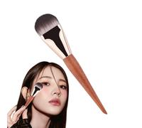 Brosse De Fond De Teint Plat | Brosse De Maquillage Ultra Mince Avec Des Poils Doux | Applicateur De Poignée En Bois Portable Pour Le Mélange À La Crème Liquide, Le Polissage En Poudre, L'outil De Bea