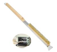 Brosse de four à pizza avec racloir, poils en laiton, fil de cuivre, brosse de nettoyage pour barbecue et barbecue