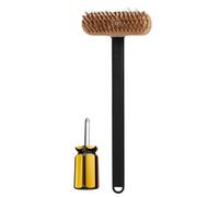 Brosse de four à pizza, outil 2 en 1 pour pizza, brosse à pierre à pizza avec poils en laiton résistants à la chaleur, brosse de nettoyage et grattoir pour mur de four à pizza
