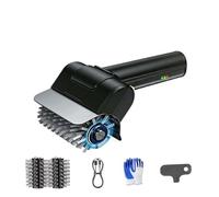 Brosse de gril électrique sans fil, nettoyeur de barbecue 1100 tr/min avec batterie de 90 minutes, poils en acier inoxydable robustes, poignée ergonomique pour grille de fumoir