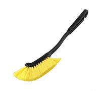 Brosse de jante de voiture avec tête incurvée et poignée en plastique pour lavage de roues de camion, outil de nettoyage automatique conçu pour le nettoyage en profondeur des roues et moyeux