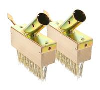 Brosse de Jardin en Fil D'acier 2pcs, Tête en Bois, pour Désherbage