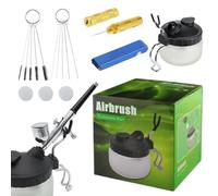 Brosse de lavage aérographe - Kit de nettoyage aérographe avec station de support aérographe - Kit de lavage aérographe 5 pièces pour enlever la peinture des buses et la saleté
