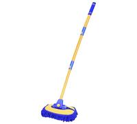 Brosse de lavage de voiture, brosse télescopique à long manche serpillère à poils doux chenilles balai de lavage de fenêtre