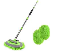Brosse de Lavage de Voiture en Microfibre de 157,5 cm avec Long Manche, Brosse de Nettoyage Chenille pour Voiture, Camping-Car, SUV, Camion, Bateau, Bus, Anti-Rayures