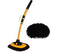Brosse de lavage de voiture inclinable à 15° avec manche télescopique de 40 pouces, construction en alliage d'aluminium