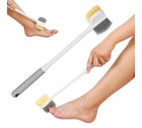 Brosse de lavage des pieds multifonctionnelle avec long manche, brosse pour la douche, brosse de douche pour les personnes âgées, pas de coins morts pour le nettoyage des pieds