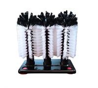Brosse de Lavage en Verre : tête avec Support à Poils triples, Accessoire de Cadre de Nettoyage à côté de l'évier, Colonne de Nettoyage en Qui n'endommage Pas la Mousse, Station de