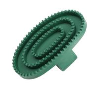 Brosse de lavage pour cheval pour soins d'écurie, L | Toiletteur curry en silicone, forme ovale, dents flexibles, manipulation par boucle de doigt