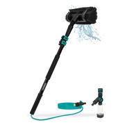Brosse de lavage télescopique - 1,80 m | Comprend une brosse multi-usages, un tuyau et un distributeur de savon