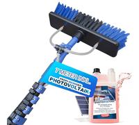 Brosse de Lavage télescopique NTG pour Le Nettoyage des installations solaires et des fenêtres| Version 4,6 mètres ou 7 mètres | avec raccordement à l'eau et Distributeur de Savon