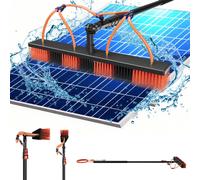 Brosse de lavage télescopique XMTECH 4,6?m avec raccordement à l'eau - tige télescopique en aluminium pour installations solaires, fenêtres, jardins d'hiver, toits de terrasse - brosse de 55?cm & adap