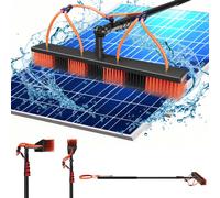 Brosse de lavage télescopique XMTECH 6,0?m avec raccordement à l'eau - tige télescopique en aluminium pour installations solaires, fenêtres, jardins d'hiver, toits de terrasse - brosse de 55?cm & adap
