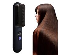 Brosse de lissage portable - Coiffure à peigne chaude, brosse à air chauffant rapide sans fil, outil de style réglable à 3 vites