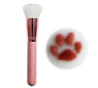 Brosse de maquillage de patte de chat doux - poudre moelleuse et brosse à jougts | Adorable Cat Claw Cosmetic Brush pour les filles, brosse faciale en fibre lisse pour régler la poudre, la couleur des