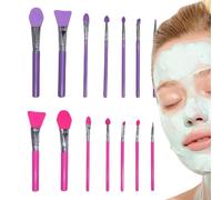 Brosse de maquillage en silicone - Ensemble d'applicateurs à lèvres doux de 14 | Écarteur de boue et de lotion à la peau réutilisable | Outil de cosmétique facial facile à nettoyer, applicateur de beu
