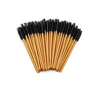 Brosse de maquillage jetable for cils, baguettes Mascara, Mini brosses à dorées, peigne sourcils court, outil d'extension, 50 pièces(11)