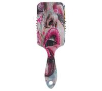 Brosse de massage à lèvres rose vif, brosse à cheveux antistatique, brosse à cheveux saine, brosse à cheveux sèche