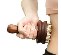 Brosse de massage à long manche, masseur de corps à dents en laiton, outil de relaxation des tissus profonds, prise ergonomique facile, conception légère et portable, pour la tête, les épaules, le ven