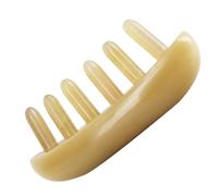 Brosse de Massage Chevelu en Corne de Bœuf Beige à Six Dents | Peigne Antistatique, Format Poche, pour Cheveux et Cuir Chevelu, Usage Mixte Homme Femme